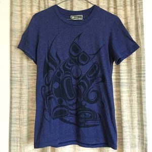 Blue Orca Indigenous Artist Cotton Blend T-shirt Small